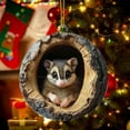 thumbnail image 3 of LanSuare Animal Ornaments for Christmas Tree, 3" 2D Acrylic Forest Animal Christmas Ornaments, Little Animals Christmas Hanging Ornament, Gift for Animal Lovers (Raccoon), 3 of 4