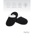 thumbnail image 6 of MeMoi Women's Classic Cable Knit Chenille Non-Skid Slipper - Womens - Female (S-M, Black), 6 of 7
