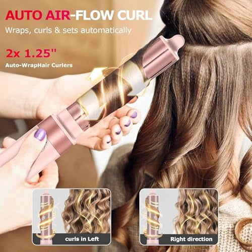 5 in 1 High-Speed Hot Air Styler, Professional Frizz-Free Hair Dryer Brush with Diffuser, No Heat Damage Air Styler Wrap for Curl, Volumize