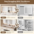 thumbnail image 4 of GloryStar Large Mirror Vanity Desk, 45.9-Inch Makeup Table with Dimmable Lights, 8 Drawers, and Power Outlet, 4 of 9