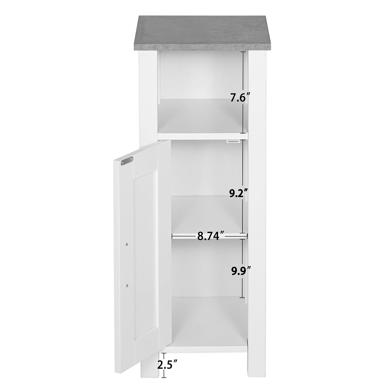 Kadyn Bathroom Single Door Floor Free-standing Storage Cabinet, Morden Bathroom Furniture Home Decor Cupboard, High Narrow Floor Tower Cabinet for Home, White