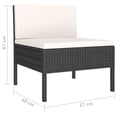 thumbnail image 3 of vidaXL 6 Piece Garden Lounge Set with Cushions Poly Rattan Black, 3 of 4