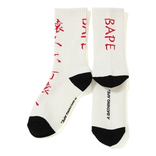 Japón BAPE Calcetines Hombres Mujeres Medio Tubo Cabeza Mono Otoño Invierno Algodón Puro Toalla Gruesa Fondo Deportes Baloncesto Skateboard Medias Gao Jiahui unisex