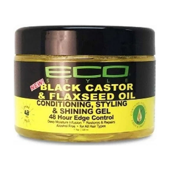 Eco Style Black Castor & Flaxseed Oil Conditioning, Styling & Shining Gel