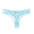 thumbnail image 3 of Panties for Women,Low Waist Embroidered Open Thong T Pants Thin Belt ,Womens Underwear,Sky Blue,One Size, 3 of 3