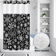 thumbnail image 3 of No Hook Shower Curtain, Snowflake Black Shower Curtains for Bathroom with See Through Top Window, Christmas Winter Snowfall Xmas Holiday Waterproof & Washable Bath Curtain Stand Up Stall 36"x72", 3 of 9