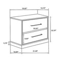 thumbnail image 5 of Fene Nightstand, 2 Storage Drawers with Nickel Handles, 24 Inch Gray, 5 of 7