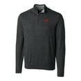 thumbnail image 2 of Men's Cutter & Buck Heather Charcoal Buffalo Bills Throwback Logo Lakemont Tri-Blend Quarter-Zip Pullover Sweater, 2 of 3