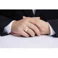 thumbnail image 2 of RYLOS Men's Rings 14K Yellow Gold Classic 8X6MM Oval Gemstone &  Diamond Ring Aquamarine March Birthstone Rings For Man Gold Rings Size 11, 2 of 7