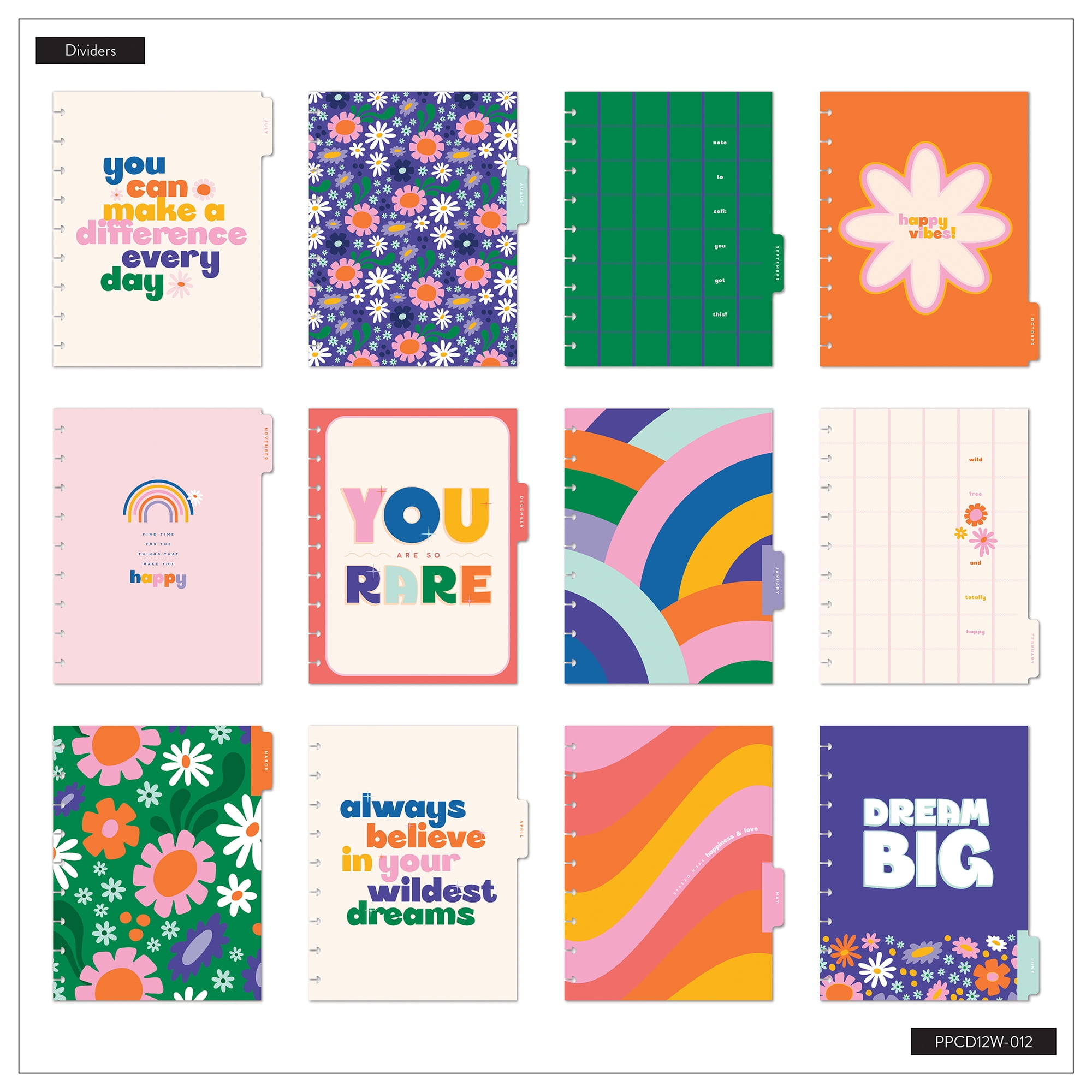 Simply by Happy Planner, Monthly Weekly Planner, Flower Pop, 8.8 x 9.8, July 2023 - June 2024