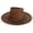 Brown, variant on Minnetonka Outback Hat - Flat Brimmed Cowboy Hat for Men and Women Made with Distressed Ruff Leather, Hidden Steel Wire in Brim, and Subtle Leather-Braided Accent, X- Large-Tan