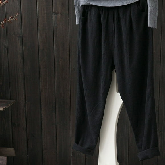DondPO Halara Pants Women,Linen Pants Women Plus Size Women Linen Harem Pants Baggy Loose Trousers Casual Lady Lounge Pants Women,Pants for Women,Black Pants 5XL