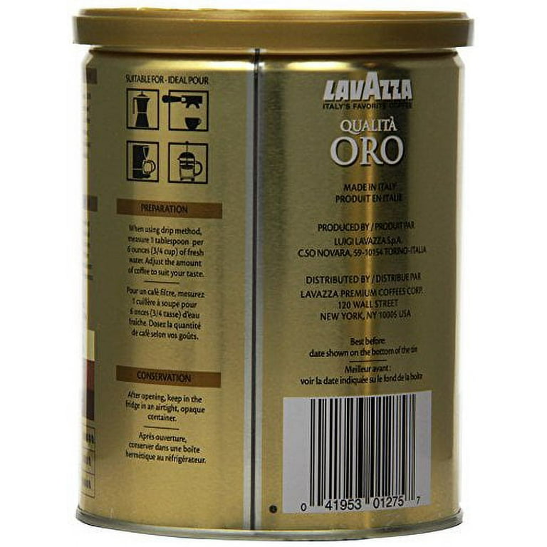 Lavazza Qualita Oro Espresso ground (12/8.8oz Cans) - Sunbelt Imports Inc.