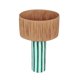 thumbnail image 2 of Lámpara de mesa Tov Furniture Ravello de papel maché a rayas verdes, 2 of 5