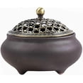 thumbnail image 1 of Ceramic Incense Burner, Incense Burner, Incense Stick Holder, Round Chinese Porcelain Incense Bowl With Fireproof Mat And Metal Lid For Home Decor Gif, 1 of 5