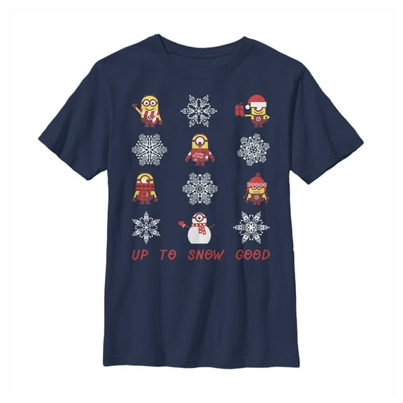 Boy's Despicable Me Christmas Up to Snow Good  Graphic Tee Navy Blue X Large