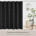 thumbnail image 3 of Siiluminisoy Black Extra Long Shower Curtains,Heavy-Duty Mold/Mildew-Resistant,Water-Repellent, Machine-Washable,Tufted Chevron Striped Textured Design,72 x 78, 3 of 8