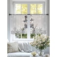 thumbnail image 3 of Merry Christmas Sheer Curtains 45 inches Long 2 Panels Set Grey Snowman and Whinter Snowflake Tiers Sheers Rod Pocket Small Window Short Curtains for Kitchen Cafe, Each 52" W x 45" L, 3 of 7