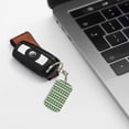 thumbnail image 7 of Uemuo Light Green Squares Pattern Rectangular Metal Keychain - Durable, Stylish, and Personalized Key Ring for Men and Women,Engraved Keychain,Gift Slim Sturdy Keychain, 7 of 7