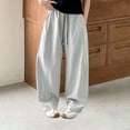 thumbnail image 2 of Barrel Sweatpants Girls Baggy Front Seam Drawstring Curved Wide Leg Sweatpants for Teen Girls Gym Y2k Sweats Pants Joggers, 2 of 5