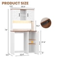 thumbnail image 3 of Aheaplus Multifunctional Mini Fridge Cabinet: Coffee Bar, Wine Stand & Beverage Station with Outlet, LED Light & Microwave Shelf, for Kitchen, Dorm, Office,White, 3 of 8