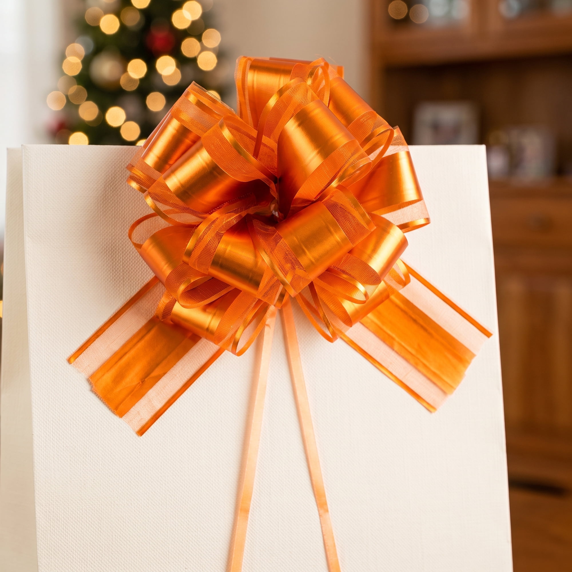 Unique Bargains Elegant Multi-Layered Star Bows for Gift Wrapping and Decoration Orange