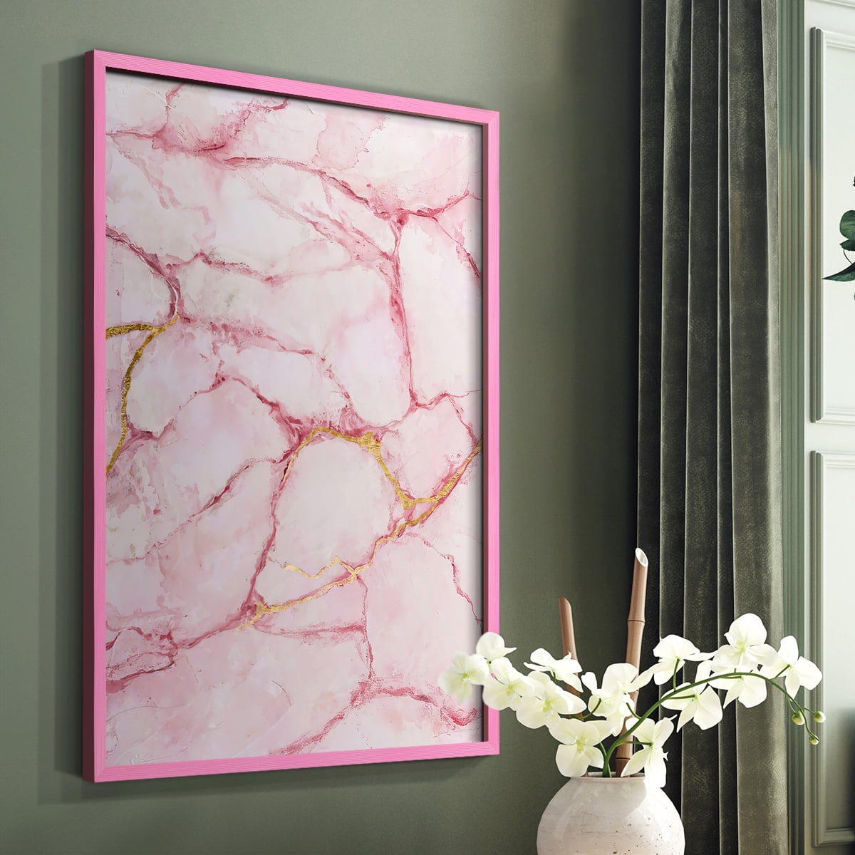 Rose Marble I in Pink Solid Wood 8 x 10 Framed Print