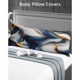 thumbnail image 5 of Navy Blue Marble Body Pillow Covers, Gold Modern Art Soft Bed Throw Pillowcases Breathable Cooling Long Lumbar Body Pillow Sham Cover for Bed Sofa 20''x54'', 5 of 7