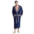 thumbnail image 6 of Men’s Hooded Shower Robe - Polyester Full-Length Warm Kimono, 6 of 6