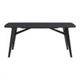 Pemberly Row Solid Wood Frame Rectangular Dining Table in Black ...