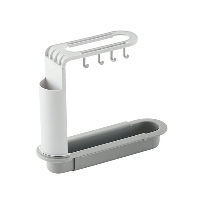 Estante para fregadero de 4 colores, organizador para fregadero de cocina, soporte para esponja de jabón, escurridor para fregadero, cesta de Organizadores de utensilios de cocina gris blanco Billuyoard HA004215-04B
