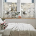 thumbnail image 5 of Christmas Balls Sheer Curtains 45 Inches Long, Silver Xmas Balls Glitter Sparkle Stars Light Filtering Window Curtains for Living Room, Rod Pocket Voile Sheer Curtain Drapes, 52"Wx45"L, 2 Panels, 5 of 9