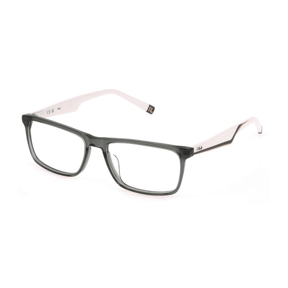 FILA VFI455 09RM 54mm Rectangle Eyeglasses Men's Shiny Green/Grey