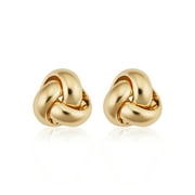18k Yellow Gold Love Knot Stud Earrings | Minimalist Jewelry For Women