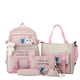 thumbnail image 1 of Juego De Mochila Kawaii De 5 Uds, Mochila Escolar De Estilo Preppy Con Bolso De Mano, Bandolera, Estuche Para Lápices Y Monedero Con Cordón, 1 of 4