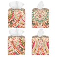 thumbnail image 2 of Yiaed Indian Paisley 1 Print Tissue Box Cover, PU Leather Decorative Organizer for Tabletop, Bathroom, Car, Office Creative Decorative, 2 of 7