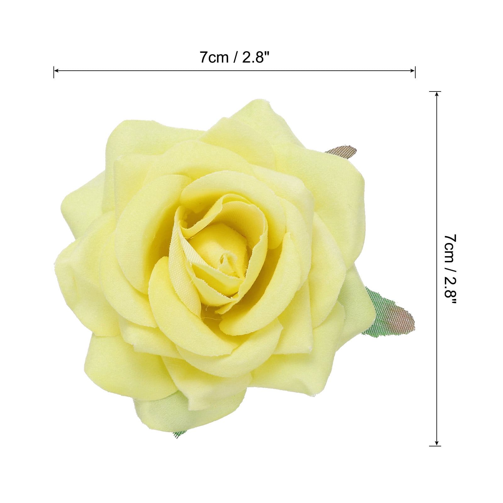 24 Pcs Rose Flower Hair Clips 3 Inch Flower Hair Pins for Women Hair Accessories Yellow
