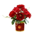 thumbnail image 3 of Flores artificiales en maceta para centros de mesa de jardín Ornamento del festival de primavera Rojo Zulema Flores de Hortensia, 3 of 8