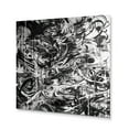 thumbnail image 2 of Designart "Cosmic Graffiti in Black and White I" Modern Geometric Metal Wall Art, 2 of 5