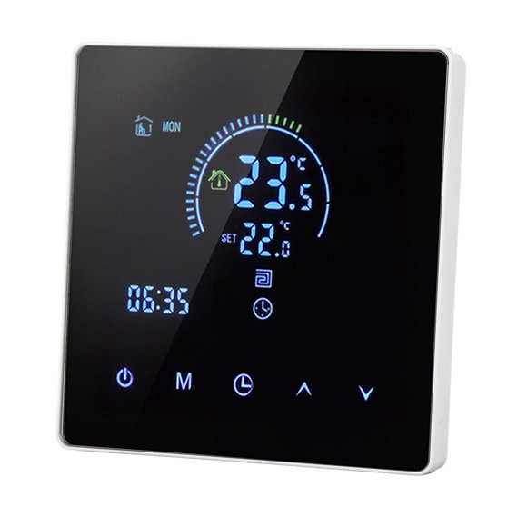 Programmable Thermostat, Remote Control Intelligent Timing Wall Mounted Smart Thermostat AC90-240V for Home 16Awith Sensing Line,16A with WiFiwith Sensing Line