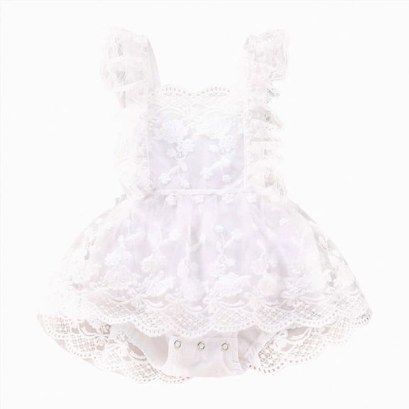 NIEWTR Baby Girl Butterfly Dress Toddler Summer Casual Tutu Birthday Party Princess Tulle Dresses 0 3 6 9 12 18 24 Months 2T 3T 4T(A1-White,3-6 Months)