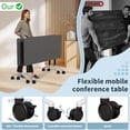 thumbnail image 5 of Folding Conference Table with Wheels, Rectangular Mobile Foldable Conference Room Table, Modular Meeting Training Table for Office, 5 of 5