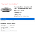 thumbnail image 2 of Front Brake Rotor - Compatible with 1988 - 1989 Mercedes-Benz 560SL, 2 of 2