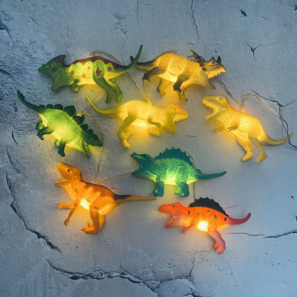 Christmas Lights String Lights With Bright Dinosaurs Realistic Looking