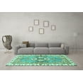 thumbnail image 3 of Ahgly Company Indoor Round Abstract Turquoise Blue Modern Area Rugs, 7' Round, 3 of 4