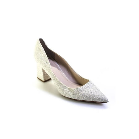 

Pre-owned|MARC FISHER LTD Womens Shimmer Textured Pointed Toe Pumps White Size 7