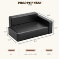 thumbnail image 3 of Pefilos 31" Modern Dog Sofa Bed, Stylish PU Leather Pet Furniture Sofa, Cat Couch for Cats and Small Animals, Black, 3 of 8