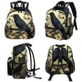 thumbnail image 4 of Crow Traveling Backpack with Adjustable Shoulder Strap, Large Capacity, Printed Design, Lightweight, Suitable, School Backpack Set, Large Backpack., 4 of 6