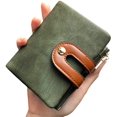 thumbnail image 1 of Women's Wallets Small Ladies RFID Bifold Wallet with Zippered Coin Pocket, Soft and Compact Mini Purse (Green), 1 of 5