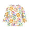 thumbnail image 4 of DORKASM Kids 3/4 Sleeve Easter Egg Print T-Shirt: Casual Crew Neck Fashion Top Pink 140, 4 of 4